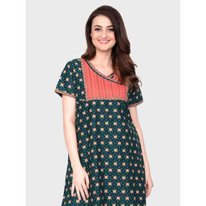 ชุดนอนผ้าฝ้ายลำลองสำหรับผู้หญิง Evolove ลายพิมพ์ แขนสั้น ยาวเต็มตัว มีกระเป๋าข้าง เนื้อผ้านุ่ม ขนาด XS - Product Image 1