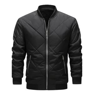 Chaqueta Bomber Gruesa de Invierno para Hombre, de Poliéster y Forro Polar, Cortavientos, Transpirable, con Cremallera, Teñido Liso, Sólida, Abrigo Exterior Personalizado OEM para Proveedores - Product Image 1