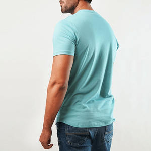 Camiseta Henley básica de algodón para hombre, manga corta, cuello de botón informal, transpirable y cómoda - Product Image 3