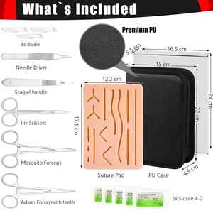 <b>Suture</b> Practice <b>Kit</b> - Surgery <b>Kit</b> with Silicone <b>Suture</b> Pad, Forceps, <b>Suture</b> Thread & Needle | <b>Sutur</b> <b>Kit</b>, Medic Instrument Vet - Product Image 2
