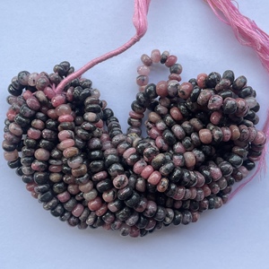 6mm 8mm 10mm naturel rose noir Rhodonite pierre lisse Rondelle perles brins prix de gros perles semi-précieuses fabrication de bijoux - Product Image 4