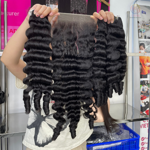 Ensemble de cheveux humains de bonne qualité, style le plus populaire, avec fermeture HD, 7X7, 22 pouces, faisceaux de cheveux humains bouclés - Product Image 4