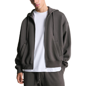 Sudadera de gran tamaño Unisex de alta calidad con capucha con logotipo personalizado 100% algodón ropa de calle de peso pesado hombres Top sudaderas con capucha hombro caído - Product Image 4