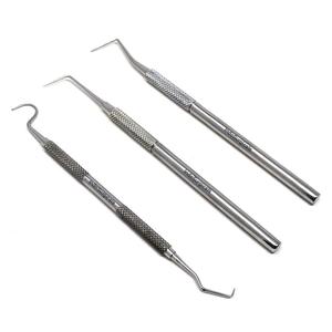 INSTRUMENTS DENTAIRES FABRIQUÉS PAR S.S DE GRADE DE HAUTE QUALITÉ ENSEMBLE DE 3 SONDES DENTAIRES - Product Image 2