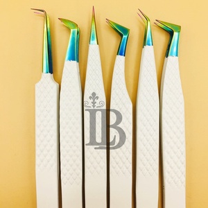 Pince à cils blanche pour extensions de cils en vison, haute qualité, manche lisse, pince souple, pour cils plats, forte demande - Product Image 4