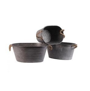 Ensemble de jardinières à fleurs en seau galvanisé d'aspect de qualité supérieure avec poignées pour jardinière de décoration intérieure et extérieure - Product Image 6