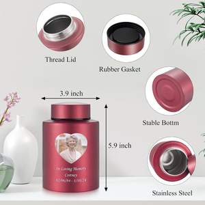 Photo Urnes funéraires personnalisées pour cendres humaines Funérailles personnalisées Mémorial en acier inoxydable Taille personnalisée Souvenir décoratif moyen - Product Image 2