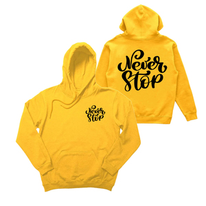 Sudaderas con capucha de color amarillo para hombre, sudaderas con capucha de invierno cálidas de algodón y poliéster de manga larga de gran tamaño, sudadera con logotipo serigrafiado - Product Image 3
