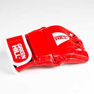Gants de MMA CRIMSON en cuir de vachette à demi-doigts, équipement de Muay Thai imprimé, équipement de kickboxing, tailles 6oz 12oz, avec fermeture à lacets au poignet - Product Image 4
