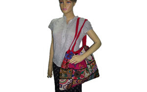 Fait à la main ethnique Banjara coton robe fils colorés miroir travail fermeture à glissière grande capacité Design Portable pour les mariages - Product Image 4