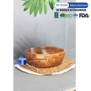 Top Selling Natural Acacia Wooden Bowls Salad Bowls For Kitchenware and Decoration From Vietnam Manufacturer - Product Image 4
