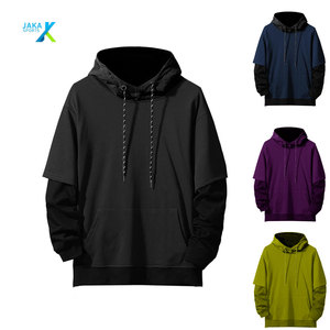 Sudadera con capucha de bloque de Color a la moda para hombre, ropa de calle informal, Sudadera con capucha de manga larga, cálido invierno 100%, forro polar de algodón rápido - Product Image 1