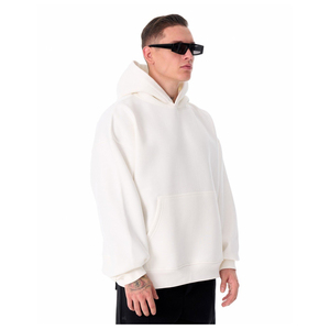 Top qualité 100% coton et impression bouffante personnalisée 450gsm Logo Hoodies pull décontracté goutte épaule à capuche pour hommes - Product Image 4