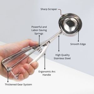 Wholesale Manufacturer's Eco-Friendly Stainless Steel <b>Ice</b> Cream Scoop Cupcake Muffin Cookie Tool with Durable Trigger Handle - Product Image 2