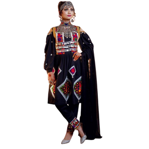 ชุดเดรสอัฟกันคูชิงานอาฟกานทำมือสไตล์อัฟกานิสถานดั้งเดิมสำหรับผู้หญิงชุดเดรสวัฒนธรรมอัฟกานิสถาน - Product Image 1