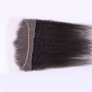 13X4 oreille oreille avant dentelle fermetures perruques frontal dentelle indienne Extensions de cheveux vierge Remy soyeuse droite vague Machine Double trame - Product Image 6