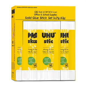 กาวแท่งแข็ง ชุด 3x21 กรัม (63 กรัม) สีขาว-PVP อุปกรณ์สำนักงานและโรงเรียน - Product Image 2