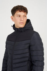 Wholesale Custom Logo Padded <b>Soft</b> <b>Shell</b> <b>Hooded</b> Puffer <b>Jacket</b> Lightweight Windproof Warm Winter Bubble Men's <b>Jackets</b> With Pockets - Product Image 4