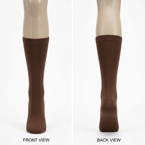 Premium 220 GSM Cotton Blend Women Scrub <b>Socks</b> <b>Brown</b> Soft Stretch Custom Embroidery Jacquard Logo Knee High women and men <b>socks</b> - Product Image 1