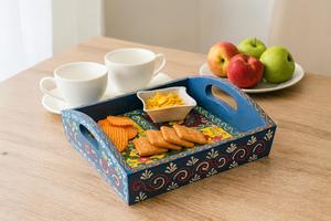 Bandeja de Servicio de Diseño con Recubrimiento de Esmalte de Madera MDF, Bandeja de Mesa de Alta Calidad para Hoteles y Restaurantes - Product Image 3