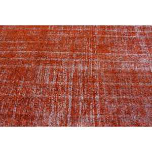 Tapis vintage turc écologique en patchwork 4,9x8,9 pieds, orange, laine du sud-ouest avec envers en latex - Product Image 5