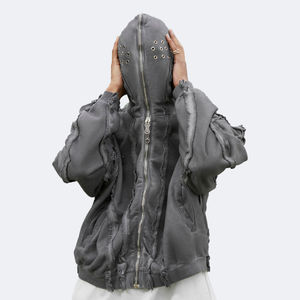 Sudadera de Forro Polar Grueso de 500 g/m² para Hombre, Diseño Desgastado, Estilo Vintage, Talla Grande, Invierno 2026, Personalizable, Fabricante - Product Image 4