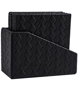 Ensemble de sous-verres créatifs en cuir pur lisse marron faits à la main Style classique tapis et coussinets en cuir véritable personnalisés pour sublimation - Product Image 5