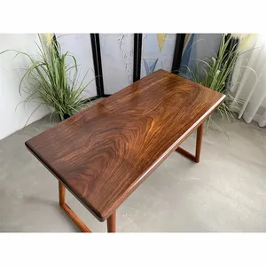 2023 vente chaude dalle de bois décorative table en bois de noyer table en dalle de bois de haute qualité