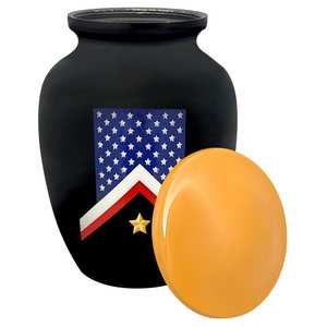 Veteran Flag Medium Urn Tribute <b>Wreath</b> Option Medallion Name Plate Option Aluminium funeral supplies urns for human ashes - Product Image 3