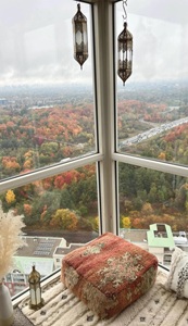 <b>Large</b> Hanging Handmade Moroccan <b>Lantern</b> Antiqued Brass Clear Glass Elegant Metal <b>Candle</b> Holder Jar Antique Gold Finish - Product Image 5