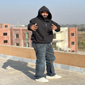 French Terry Heavyweight Hoodie Ropa para hombre Trajes Bordado personalizado 450 Gsm 100% Algodón Unisex Fabricación de sudaderas con capucha personalizadas - Product Image 3