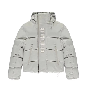 Wholesale Customizable Men's Detachable Hood Puffer Coat Jacket Casual Street Style Winter Waterproof Ripstop Zipper OEM - Product Image 2