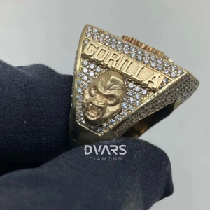 <b>Mens</b> 925 Sterling <b>Silver</b> Round VVS Moissanite Custom Hip Hop Wedding Party Gift Him Iced Championship <b>Ring</b> - Product Image 2