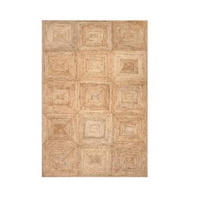 Alfombras hechas de yute negro Natural en forma de flor de calidad Superior para revestimiento de suelo, alfombrillas decorativas para sala de estar/comedor/dormitorio - Product Image 4