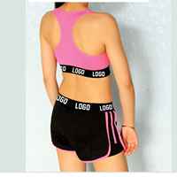 Conjunto de Sujetador y Pantalones Cortos para Mujer, Transpirable, con Logotipo Frontal, Soporte Medio, para Yoga, Nueva Colección, Precio Bajo, Gran Cantidad, Tendencia Actual