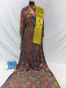 Ensemble Somali Dirac à succès, Maqbal Dirac imprimé, tissu en velours 100% polyester, jacquard, résistant au rétrécissement, poids moyen 300g/m - Product Image 5