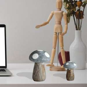 Grands piliers de champignon coulés objets décoratifs pour la maison et le bureau pièces maîtresses de champignon solide ornement de jardin à la maison pour Noël - Product Image 3