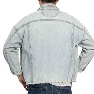 Chaqueta vaquera con botones resistente para hombre con diseño personalizado, chaqueta vaquera clásica de manga larga a la moda - Product Image 2