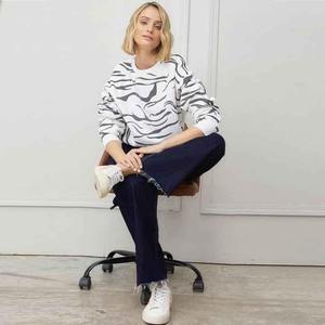 <b>Long</b> Sleeve Cotton Korean Breathable Casual Street Wear <b>Sweatshirt</b> Zebra Puff Print Pullover <b>Sweatshirt</b> Cotton Korean RRI-WSS-11 - Product Image 6