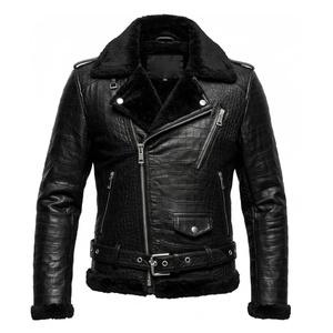 Chaqueta Exclusiva de Cuero Vacuno con Grabado de Cocodrilo, Diseño de Lujo, Construcción Robusta y Energía de Moda Destacada - Product Image 1