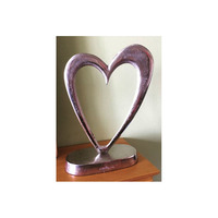 La peur arrivée sculpture décorative en aluminium de table sculpture de couleur argent humain avec support en bois pour la décoration de fête