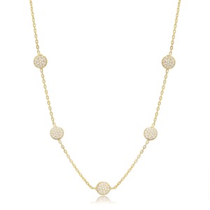 Collar con Colgante de Zirconia Brillante de Diseño Redondo para Mujer, Joyería Turca Hecha a Mano al por Mayor en Plata de Ley 925 - Product Image 1