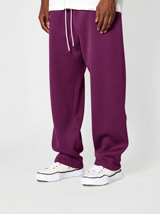 Custom Baggy Blank Plus Size Cotton <b>Jogger</b> Sweatpants <b>Stacked</b> Sweat Loose Sweatpants Men Straight Leg Sweatpants - Product Image 2