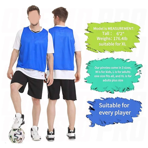 Mesh Training Bibs Vest Sleeveless Round Neck Solid Color Breathable Sports Jersey Football Soccer Rugby Soccer Training Bibs - Product Image 3