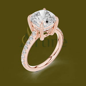 Bague de promesse de finition brillante 18 carats avec pierre précieuse - Product Image 1