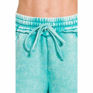 Shorts en coton 100% style streetwear avec logo personnalisé, imprimés par transfert thermique, délavés à l'acide, effet délavé au soleil pour hommes - Product Image 5