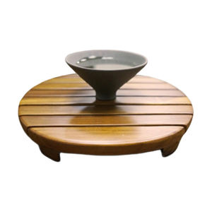 Sous-verre et dessous-de-plat ronds en teck de luxe, modernes, de 25 cm de diamètre, résistants à la chaleur, pour protéger les surfaces des plats chauds - Product Image 6