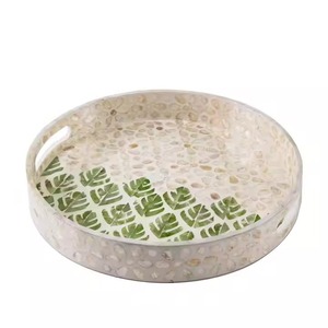 Bandeja de mármol azul Premium con diseño elegante, ideal para servir aperitivos, bebidas y Decoración de mesa para el hogar hecha a mano de La India - Product Image 3