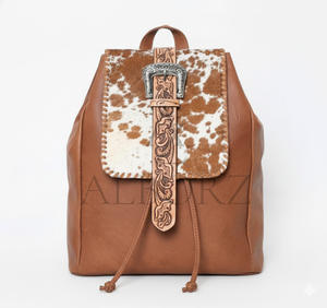 Sac à dos en cuir de vachette véritable, grande capacité, fait main, style bohème, populaire, tendance, de luxe, pour le voyage et les trajets quotidiens - Product Image 1