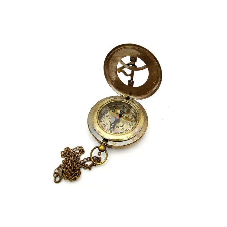 "Explore Nautical Excellence: Handmade Sundial Nautical Solid Brass Compasses by Nautic Products." available here now